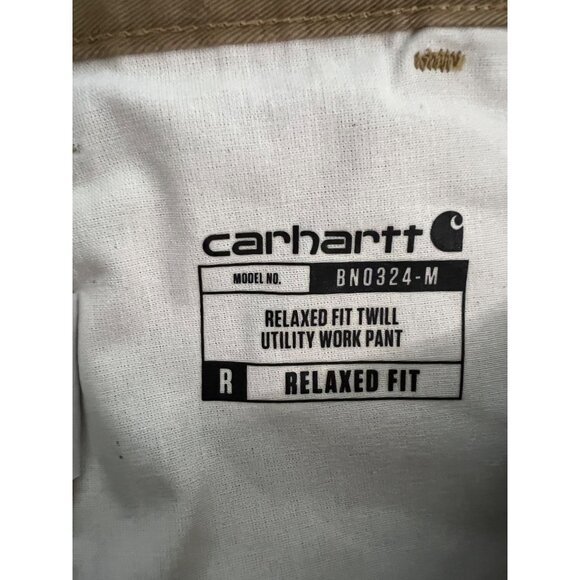 Carhartt Mens Relaxed Fit Twill Utility Work Pants 34x30 Durable Cotton Khaki Wi - Picture 9 of 11